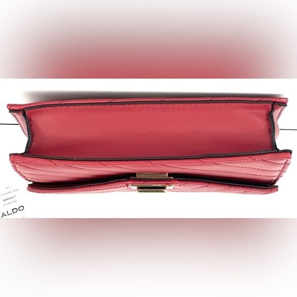 Aldo Mandalit Red Crossbody Bag with Gold Chain Strap - Picture 4 of 13